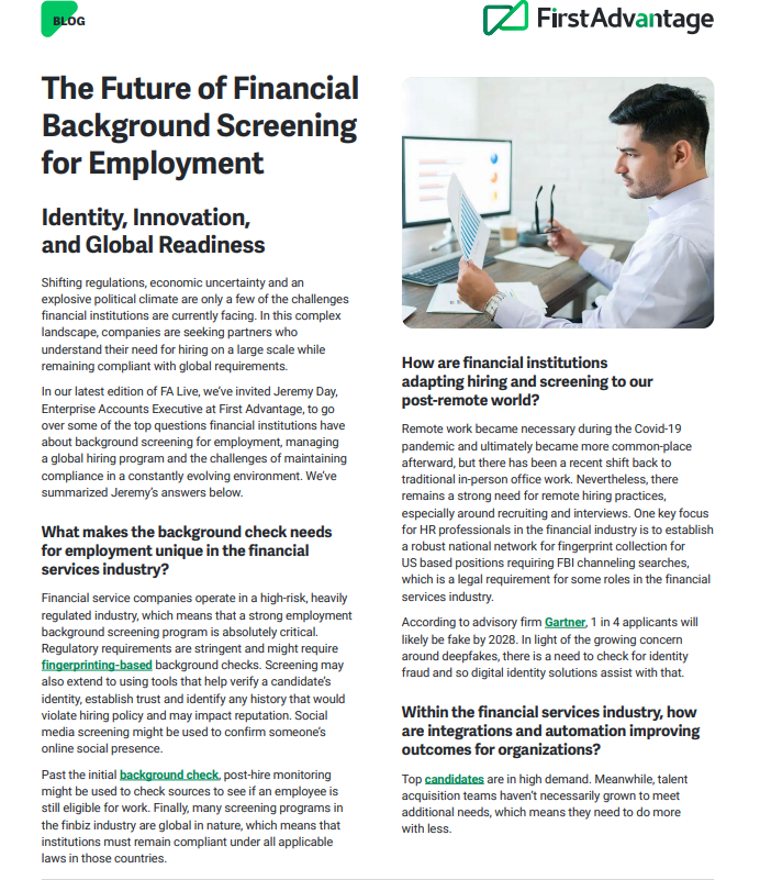 The Future of Financial Background Screening for Employment